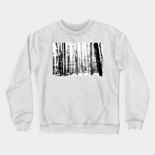 Monochrome effect deep in forest scene on a trail Crewneck Sweatshirt